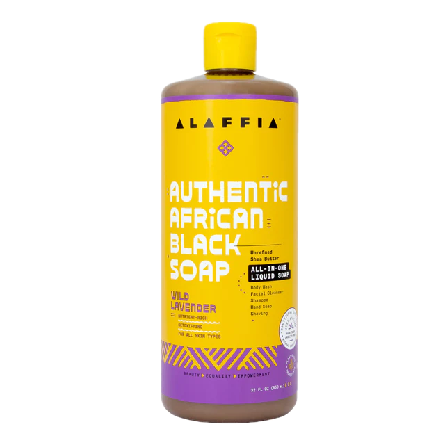 Alaffia Authentic African Black Soap All-In-One - Wild Lavender 16 oz