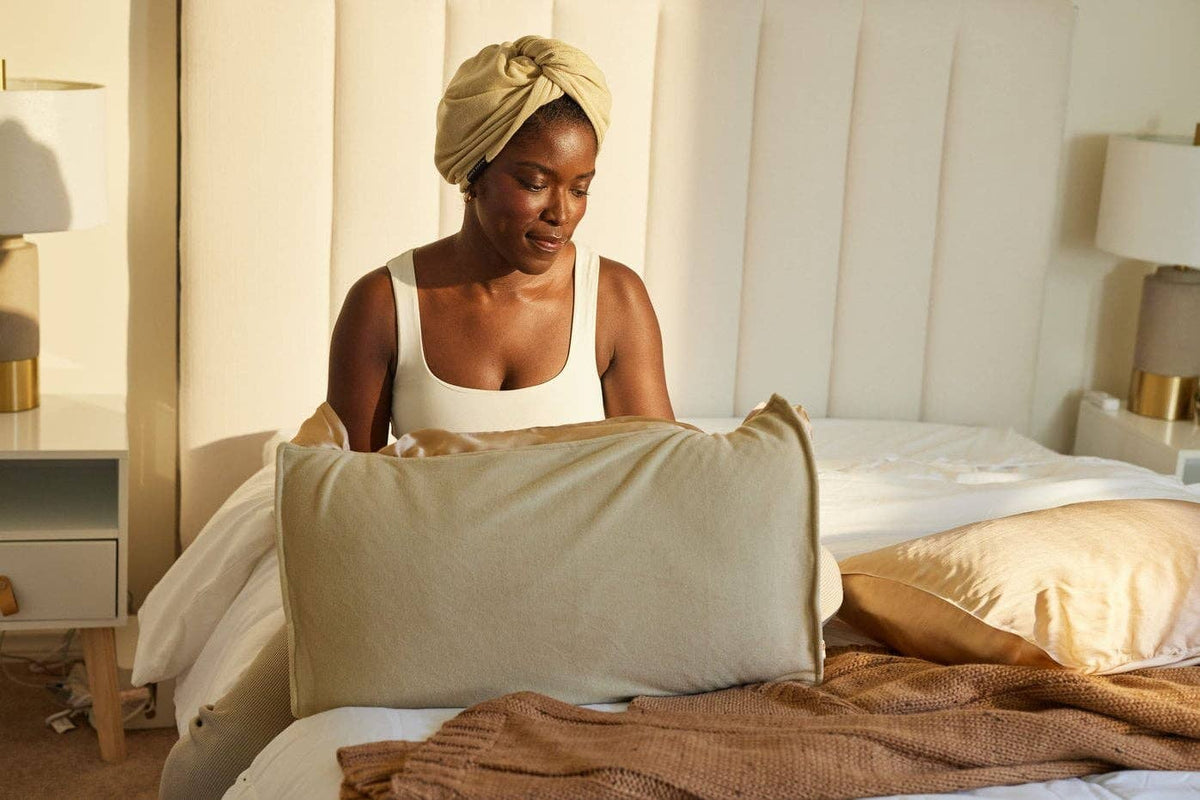 Grace Eleyae | Micro Fiber/Satin Towel Pillow Cover | Walnut.
