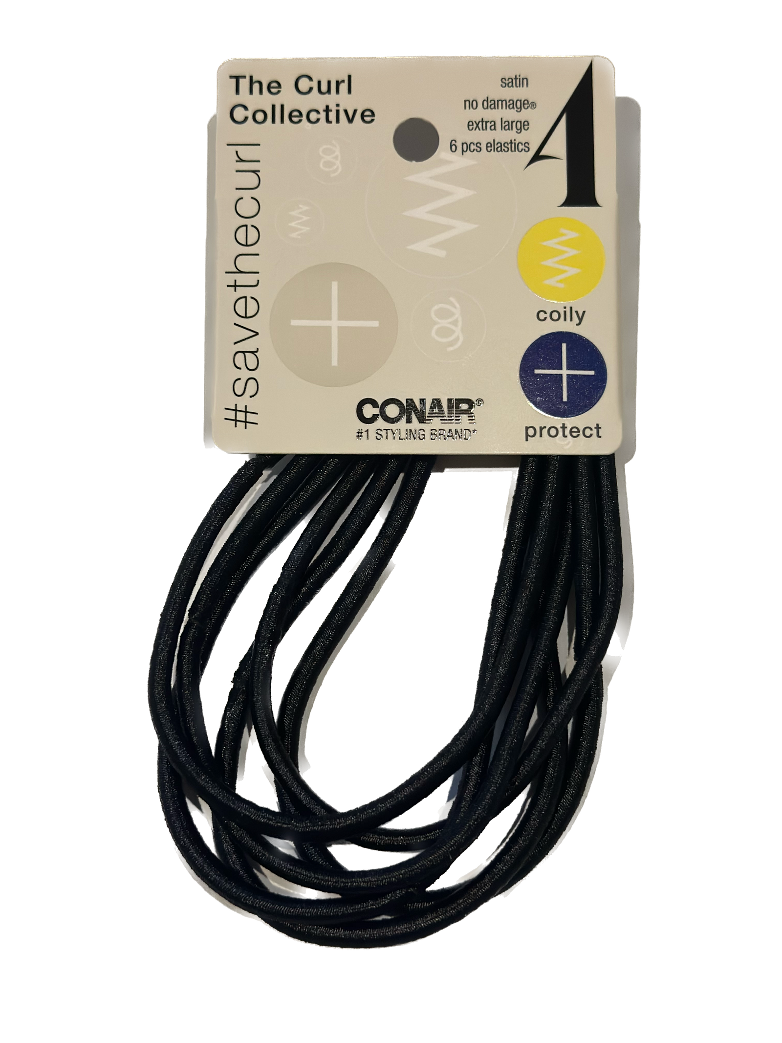 Conair Curl Collective Extra-Large Satin Elastics 6pcs