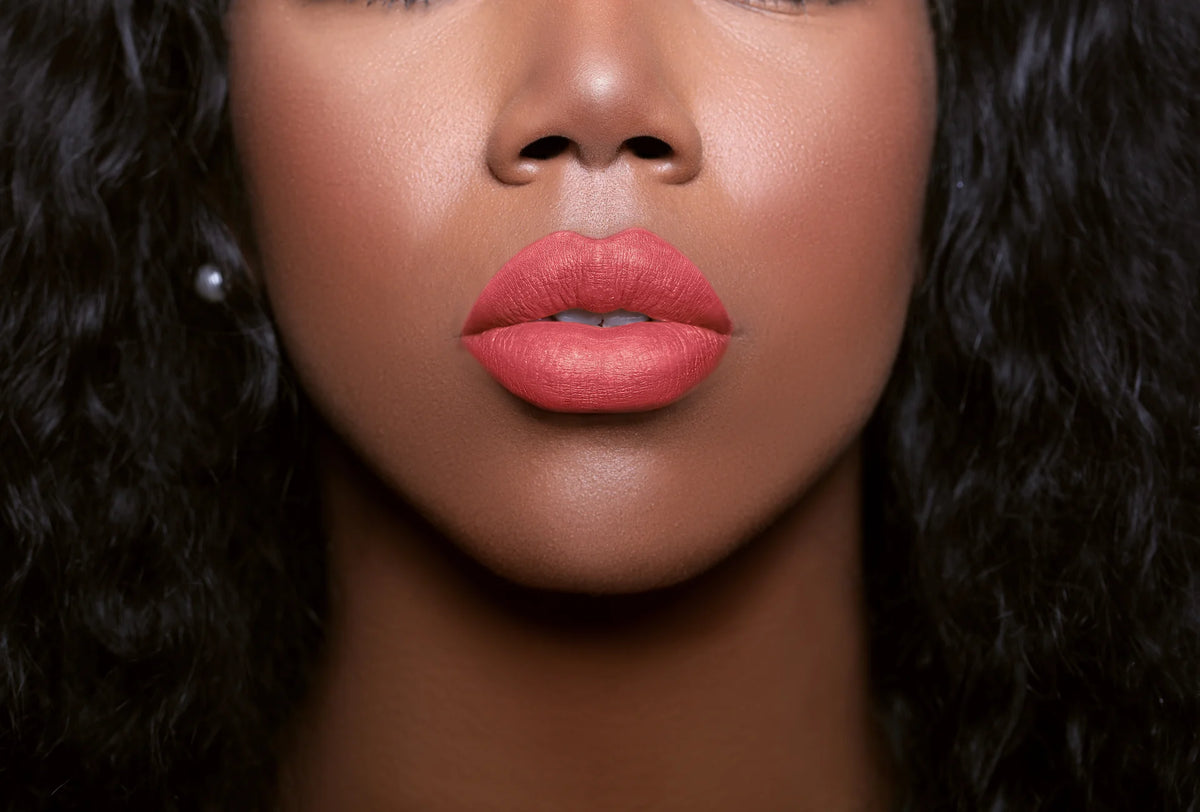 The Glamatory Lip Potion Lipstick Vacay on black woman