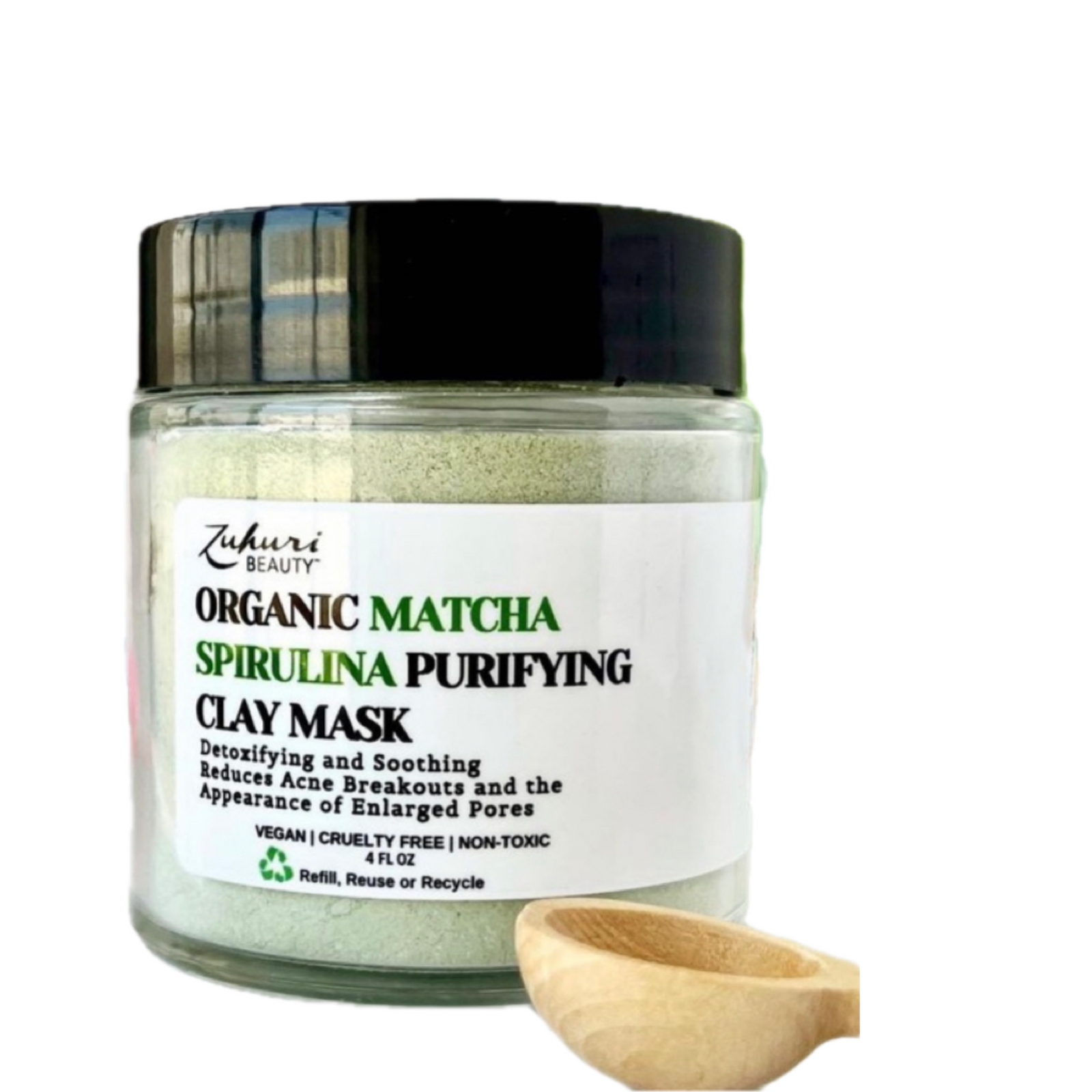 Zuhuri Beauty Organic Matcha Spirulina Purifying Clay Mask