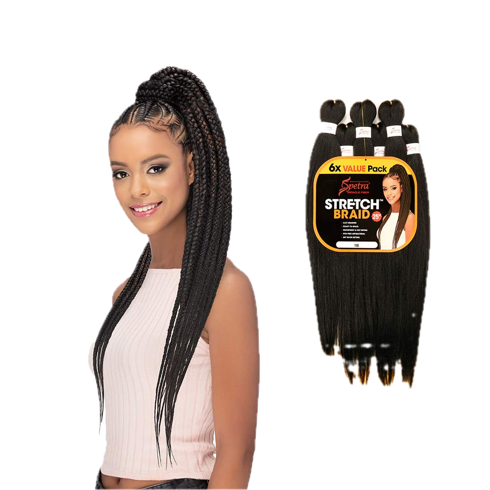 Amore Mio Spetra Miracle Fiber Stretch Braid 6x Pack Braiding Hair|25”