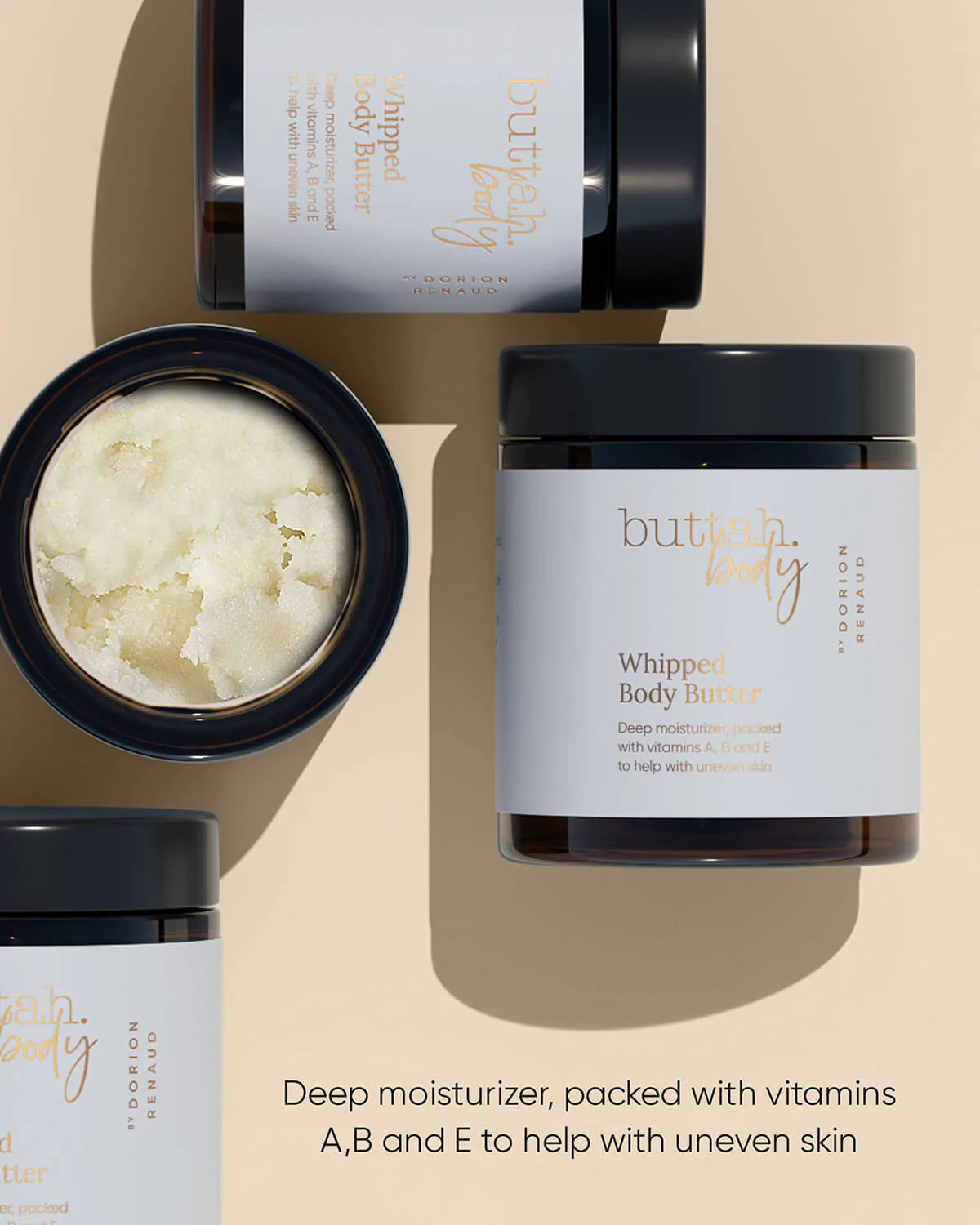 Scented Whipped Body Butter Deep Skin Moisturizer with vitamins A, B and E for uneven skin
