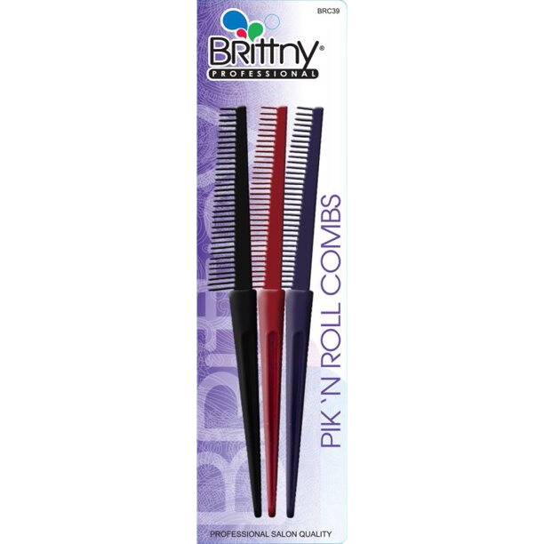 Brittny Pik 'N Roll Comb Assorted Colors. Comes with 3 pieces