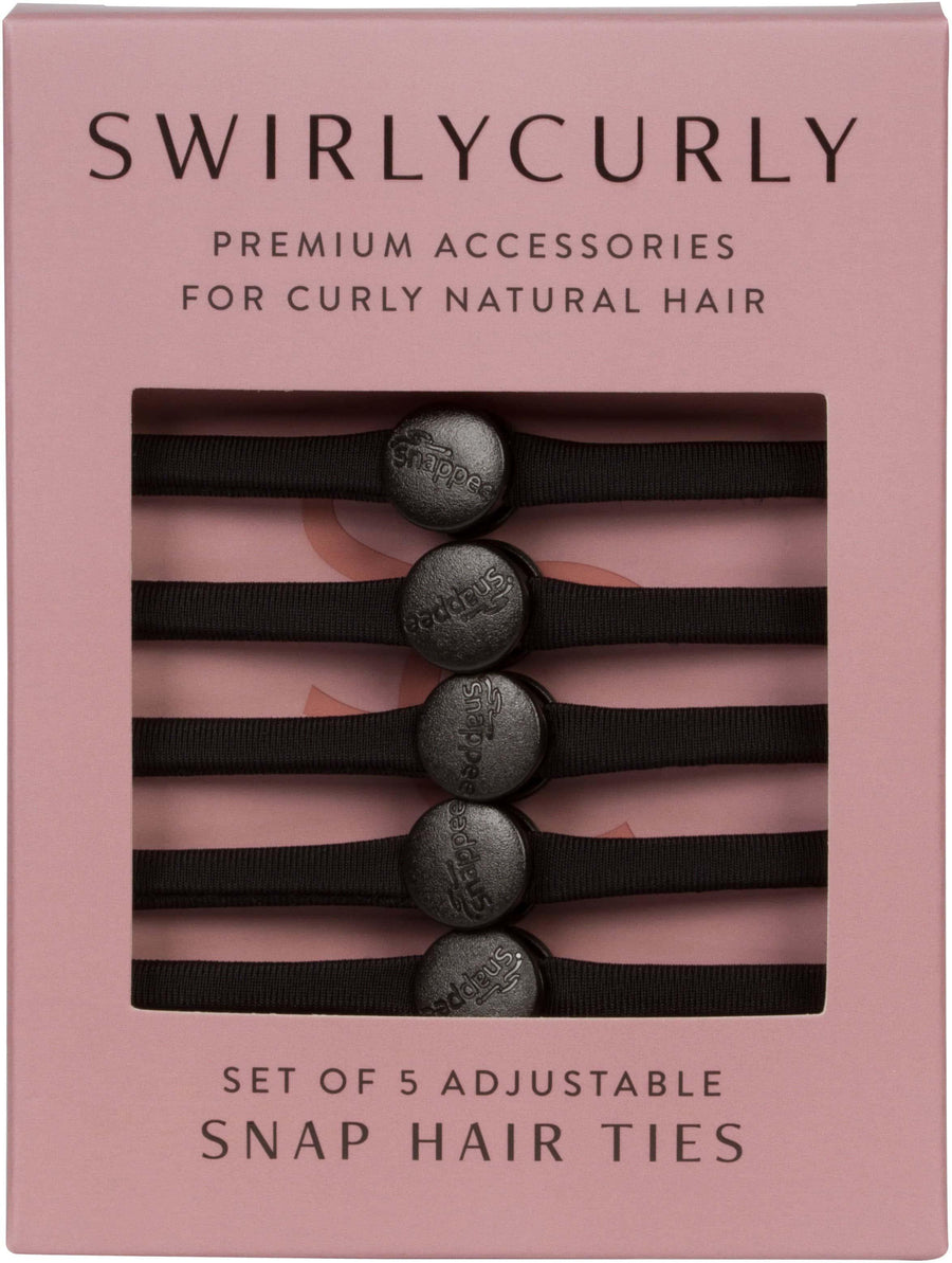 SwirlyCurly | The Original Snappee™ Hair Ties Ponytail Holders for Curly Hair (pack of 5)